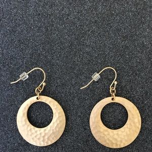 Hammered Matte Gold tone earrings
